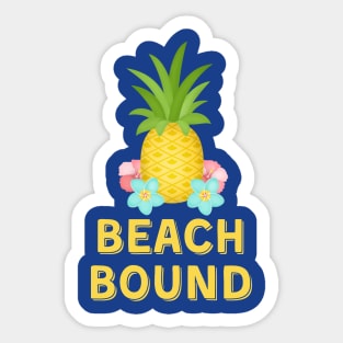 Beach Bound Pineapple Gift for Traveler Road Trip Tropical Island Sticker